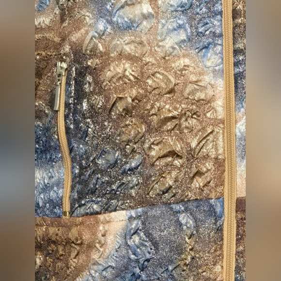 Joseph Ribkoff Metallic Animal Print Fitted Zip Jacket Size 12 Canada Edgy - Picture 11 of 11